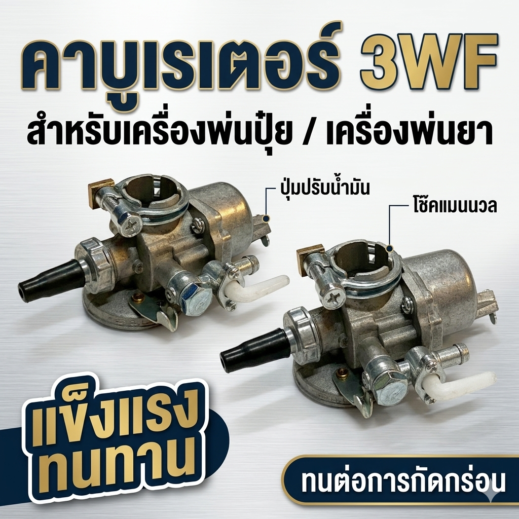 คาบูเรเตอร์ 3WF สำหรับเครื่องพ่นปุ๋ย / เครื่องพ่นยา แข็งแรง ทนทานต่อการกัดกร่อนจากน้ำมันเชื้อเพลิง
