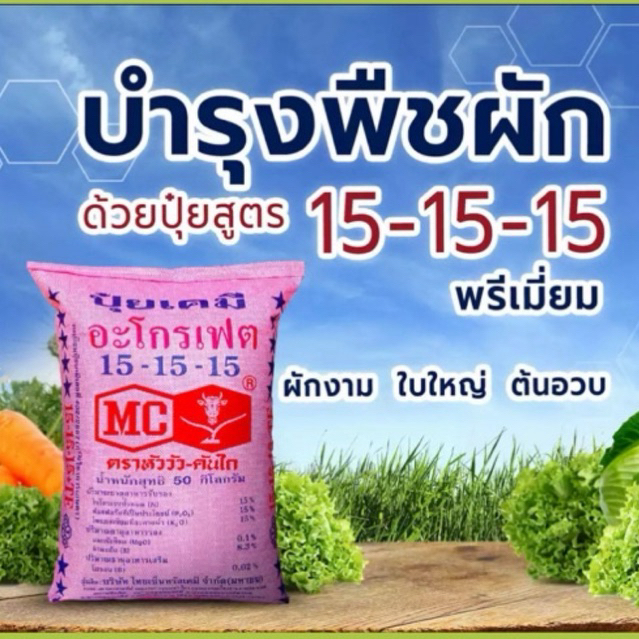 ปุ๋ย15-15-15ตราหัววัว แบ่งขาย