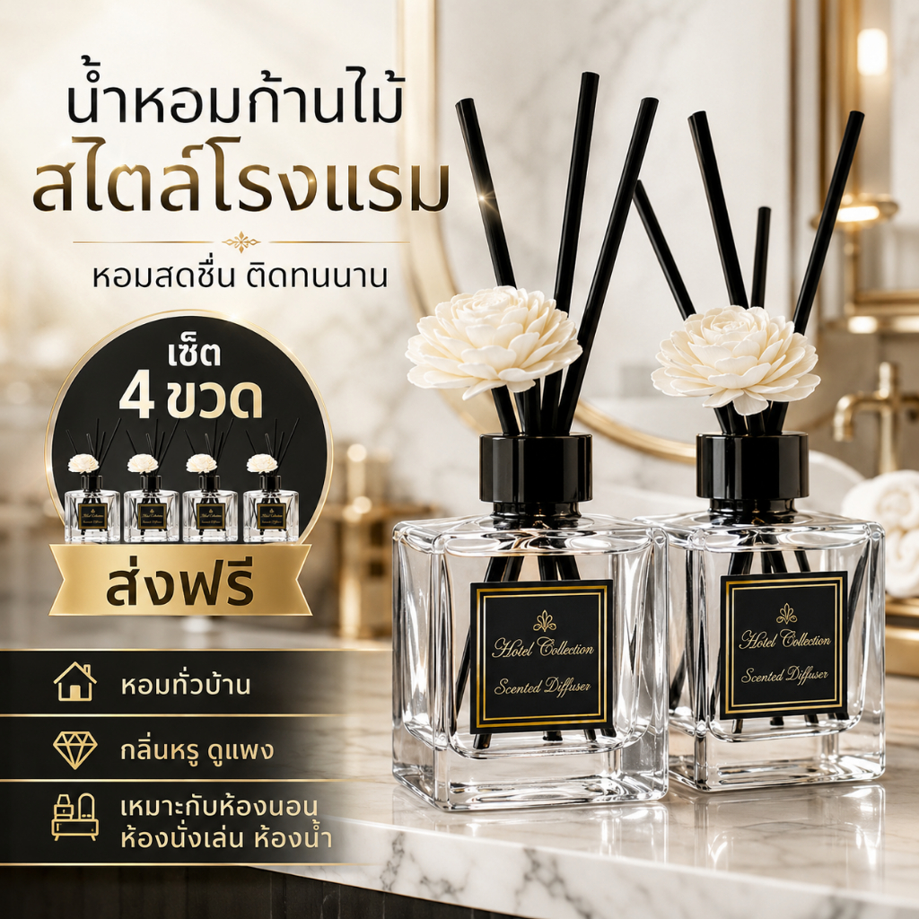 ⚡ reed diffuser set ของแท้ ขวดใหม่ อินเซ็นก้านไม้หอมปรับอากาศ 50 มล.ซีรี่ย์ ซิกเนเจอร์ New หอมนาน 30 วัน