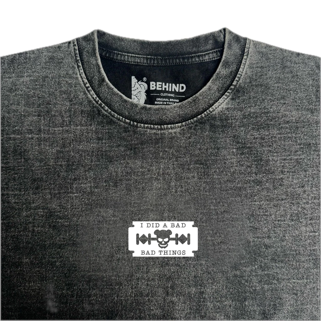 𝗕𝗘𝗛𝗜𝗡𝗗 เสื้อยืด minimal “ RAZOR “ แขนสั้น แนวสตรีท Oversize เสื้อยืดชาย หญิง