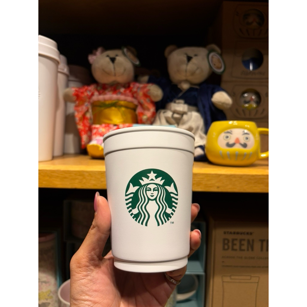 🇯🇵พร้อมส่ง❤️Starbucks 2-Way Stainless Steel Cup/Holder, Mattewhite, 355ml