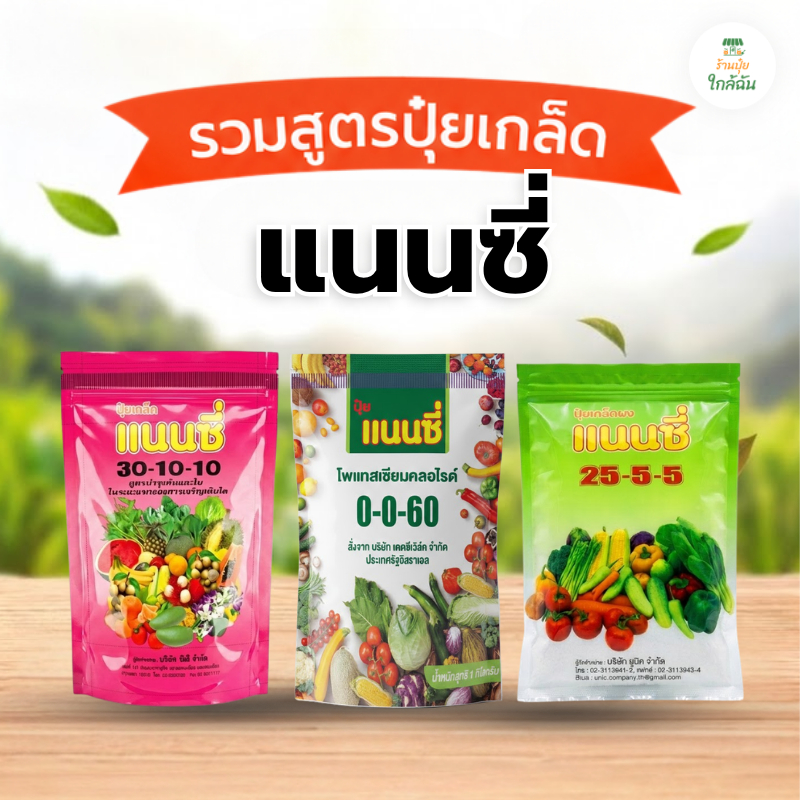 ปุ๋ยเกล็ด แนนซี่ 30-10-10, 25-5-5, 0-0-60 ปุ๋ยบำรุงต้น บำรุงใบ เร่งโต ปุ๋ยเคมี 1 กก.ปุ๋ยเกล็ด