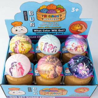 (มีสต็อกในไทย) 4PCS Glitter เกี๊ยวความเครียดบรรเทาของเล่นน่ารักนึ่ง Bun Squishy ของเล่นพร้อมกล่อง Steamer Fidget