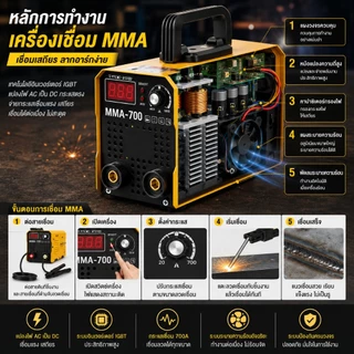 （ประกันศูนย์ 5 ปี）REAIM ตู้เชื่อม ตู้เชื่อมไฟฟ้า MMA-700 อุปกรณ์ครบชุด อุปกรณ์งานเชื่อม (Inverter IGBT )