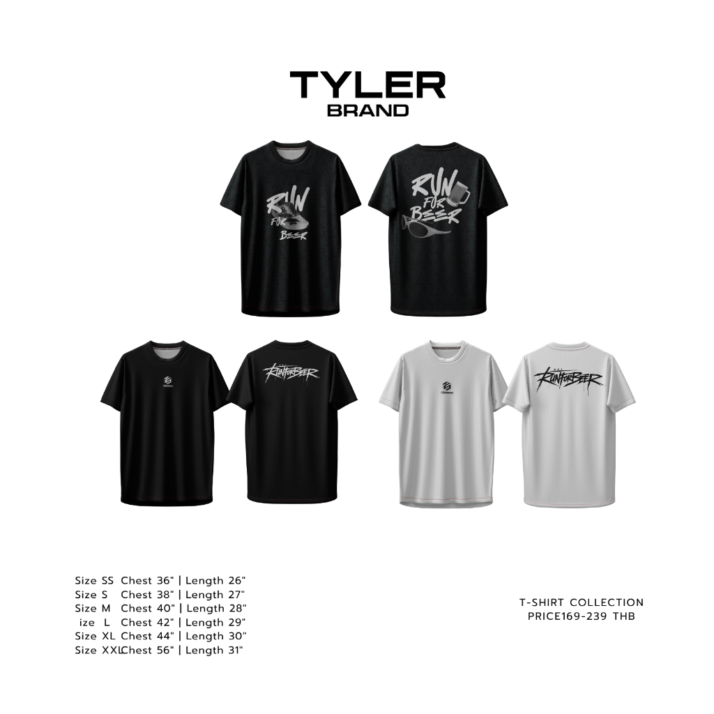 เสื้อออกกำลังกายแขนสั้นTYLER BRAND (RunforBeer)