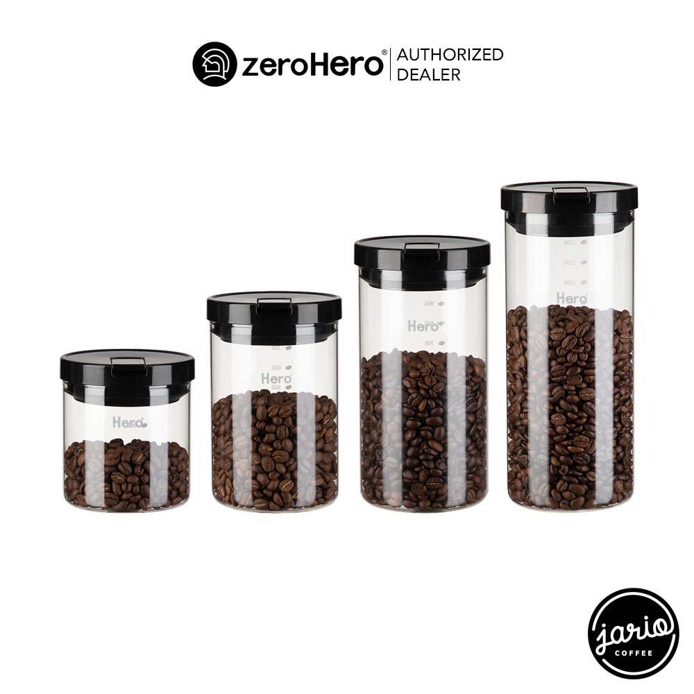 Jario x zeroHero โหลแก้วเก็บกาแฟ กระปุกเก็บเมล็ดกาแฟ zeroHero Glass Coffee Canister