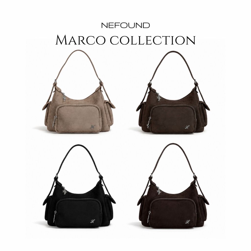 NF25033 NEFOUND กระเป๋าคาร์โกรุ่น Marco bag หนังกลับ Premium ดีไซน์เก๋ ไม่ซ้ำใคร