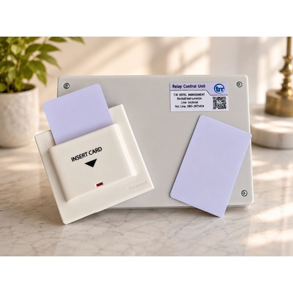 โรงงานขายเอง ชุดตัดไฟภายในห้องพัก รุ่น90a ระบบ Mifare 13.56 Mhz. ฟรีการ์ด 2ใบ/ชุด