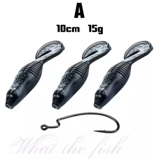 เหยื่อยาง 3 ตัว พร้อมตัวเบ็ดขนาด 4g และ 15g สำหรับตกปลาช่อน เหยื่อตกชะโด เหยื่อสคิปปิ้งPORPRAEW R187