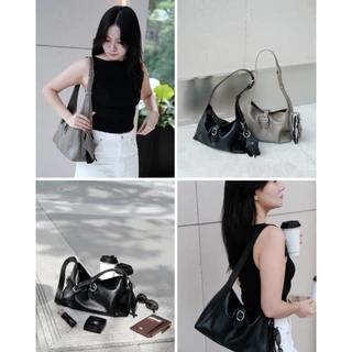 (สินค้าพร้อมส่ง)CHNiiNiN - FUJI hobo bag กระเป๋าสะพายหนังวัวแท้ (สายปรับความยาวได้ ครอสบอดี้ได้) น้ำหนักเบา 550 กรัม
