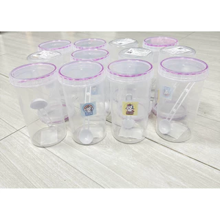 12ใบ/แพคโหลทรงกลม สูง พลาสติกฝาเกลียว ปริมาตร600มล.