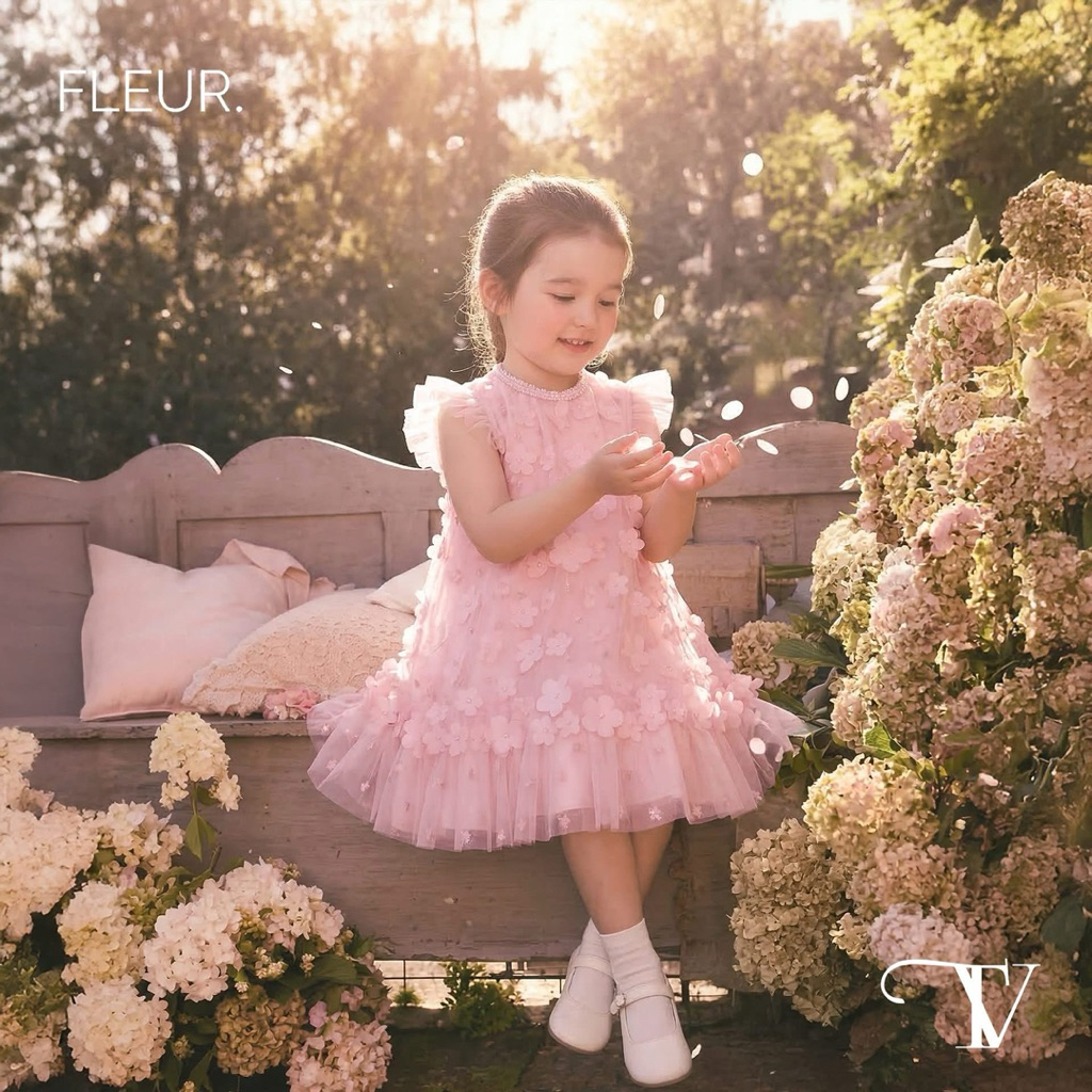 Tevika Vintage dress FLEUR collection New size 130 สวยดุจเจ้าหญิง