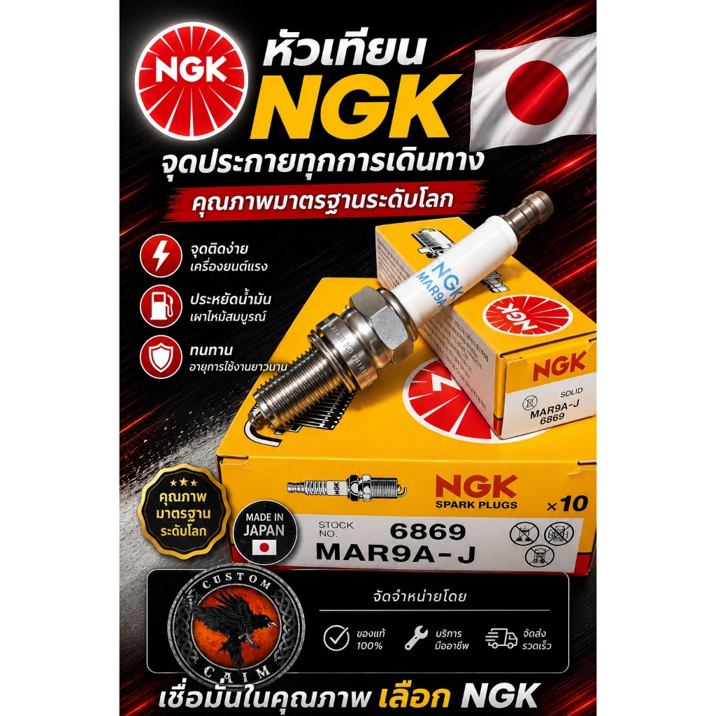 หัวเทียน NGK (แท้) MAR9A-J สำหรับ DUCATI/ Diavel ,Multistrada,Hypermotard821,Panigale,Monster821,Hyperstrada821