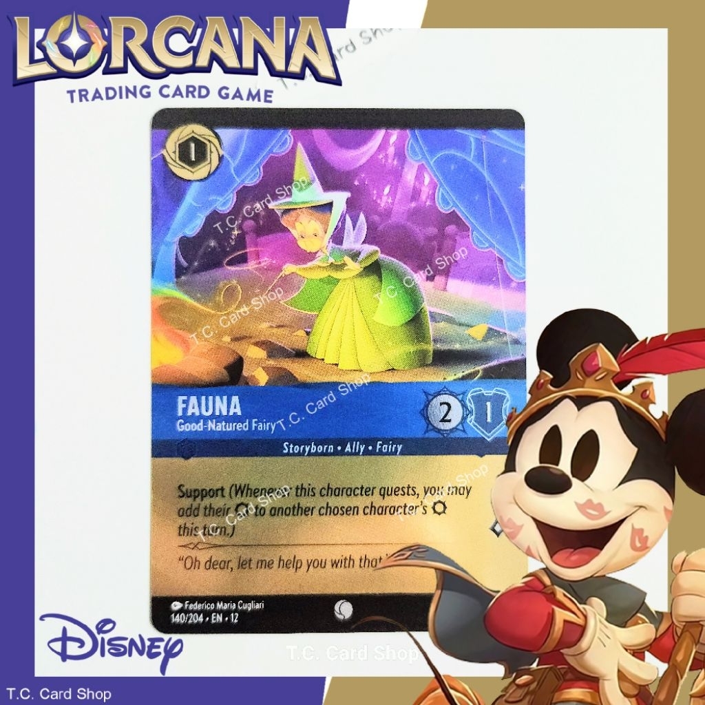 Fauna - Good-Natured Fairy (Foil) EN12 140/204 C (Wilds Unknown) - Disney Lorcana  (ดิสนีย์ ลอร์คาน่า)