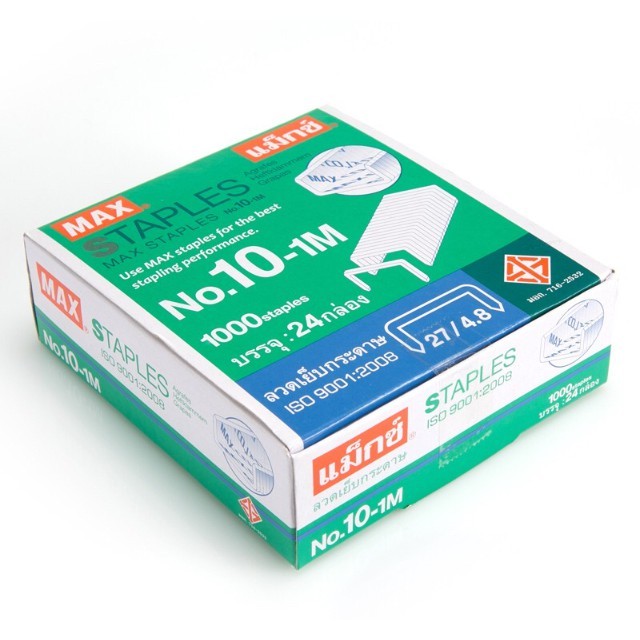 ลวดเย็บกระดาษ MAX เบอร์ M10 แข็งแรง ไม่งอ ไม่ติดขัด  (แพ็ค24กล่อง)