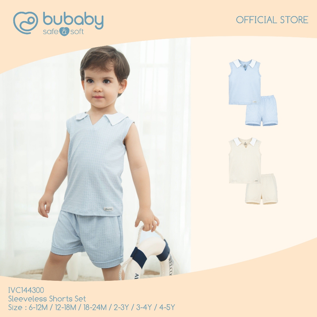 BU Baby ชุดเซ็ตเด็กแขนกุดขาสั้น Viscose Cotton Premium รุ่น IVC144300 | นุ่มเบา ระบายอากาศดี ใส่สบาย สำหรับเด็ก