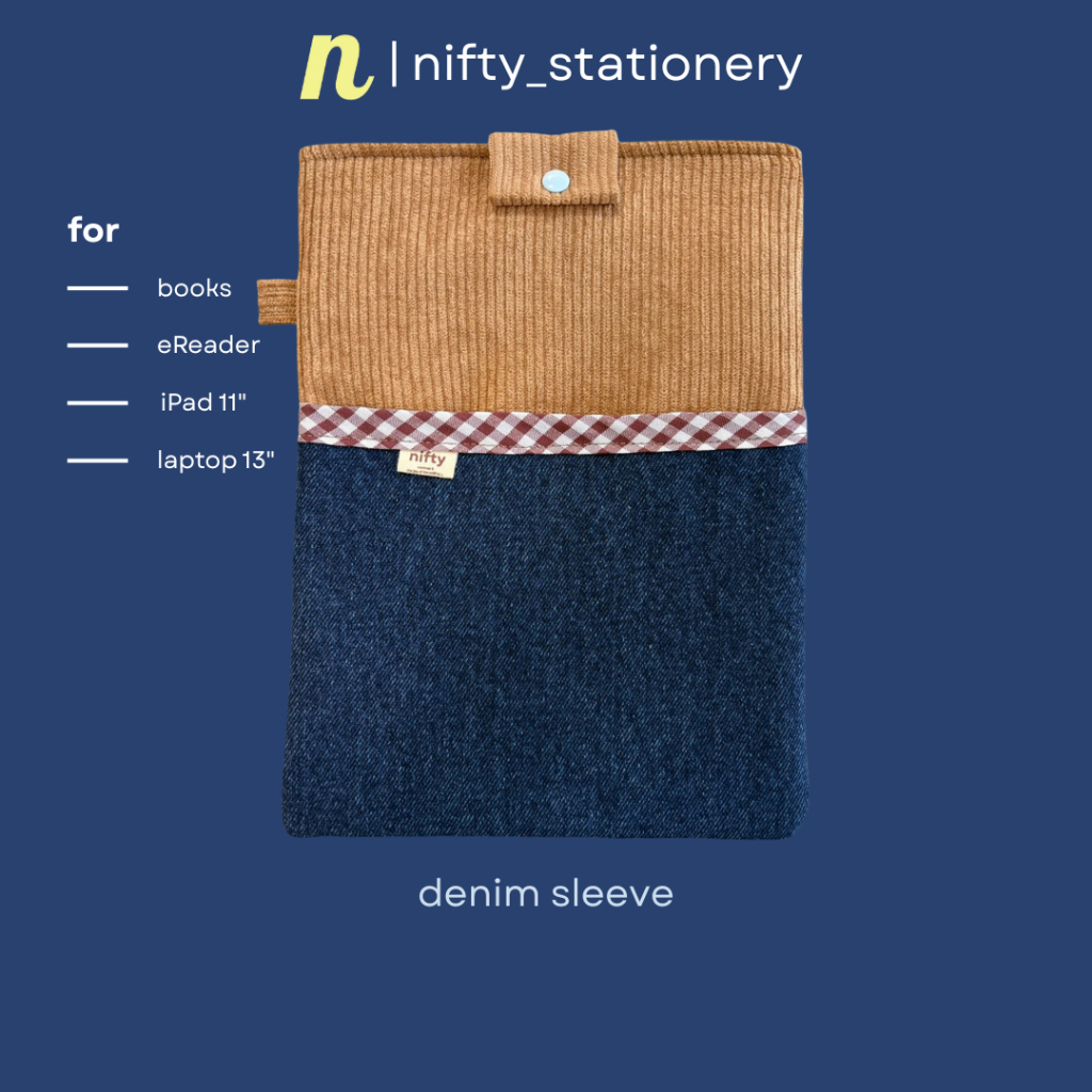 nifty | denim sleeve ซองใส่หนังสือ, ซองใส่เครื่องอ่านหนังสือ, กระเป๋าใส่ไอแพด, กระเป๋าใส่โน๊ตบุ๊ค