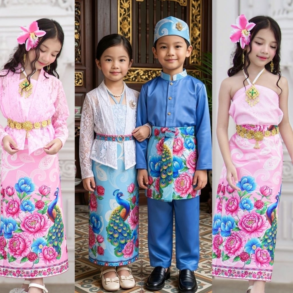 ชุดไทยเด็กยะหยา เซ็ต4ชิ้น ผ้าพิมพ์ลายปาเต๊ะ ชุดไทย ชุดเด็ก✅พร้อมส่ง(DD)