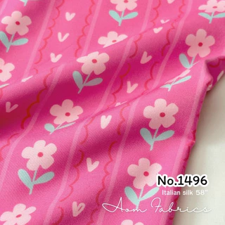 Aom Fabrics 🌷ผ้าไหมอิตาลี่เกรดA 120 แกรม รหัส 1336 , 1492-1497 หน้ากว้าง 58 นิ้ว เนื้อนุ่มลื่น ไม่บาง ลายสวยมากก
