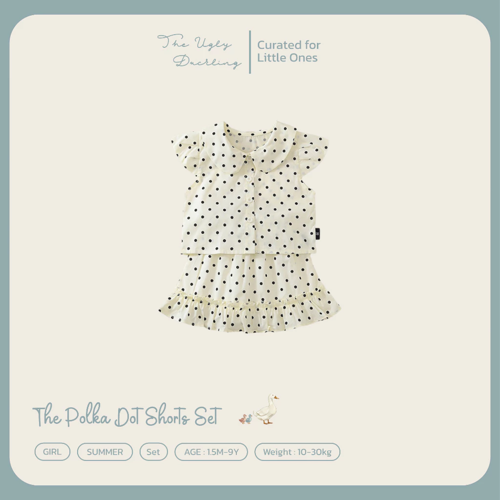 (พร้อมส่ง/ส่งด่วน🛵) The Polka Dot Shorts Set ชุดเซ็ตเด็ก-กระโปรงบอลลูน สไตล์เกาหลี จาก the.ugly.duckling