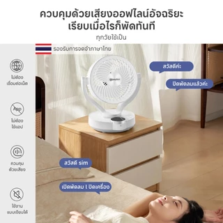 Simplus พัดลมหมุนเวียนอากาศ AI Voice Control 3 ระดับ ส่งลม 6m ตั้งเวลาปิดอัตโนมัติ 12 ชม. รีโมท 11m กระจายกลิ่น DFSH021