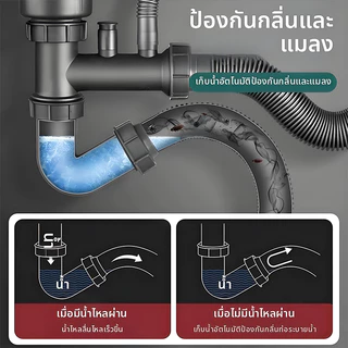 【รุ่นอัพเกรด】ท่อระบายน้ำอ่างล้างจานคู่ ท่อระบายน้ำสแตนเลส ตะแกรงกรองอ่างล้างจานแบบเดี่ยวและแบบคู่ มีสินค้าพร้อมส่ง