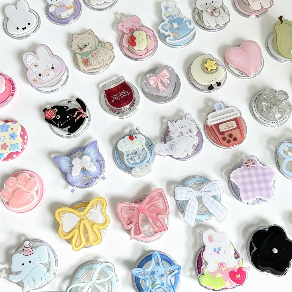 ป็อบอัพ เเหวนจับโทรศัพท์ Pop up กิ๊บต๊อก ลายการ์ตูด แหวนติดหลังโทรศัพท์ แม่เหล็กดูดแน่น