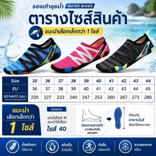 A27-[สายทะเลต้องมี] รองเท้าลุยน้ำเดินชายหาด กันลื่นและกันของมีคม พายเรือ/ปีนน้ำตก/เดินป่าเปียกน้ำ ครบจบในคู่เดียว