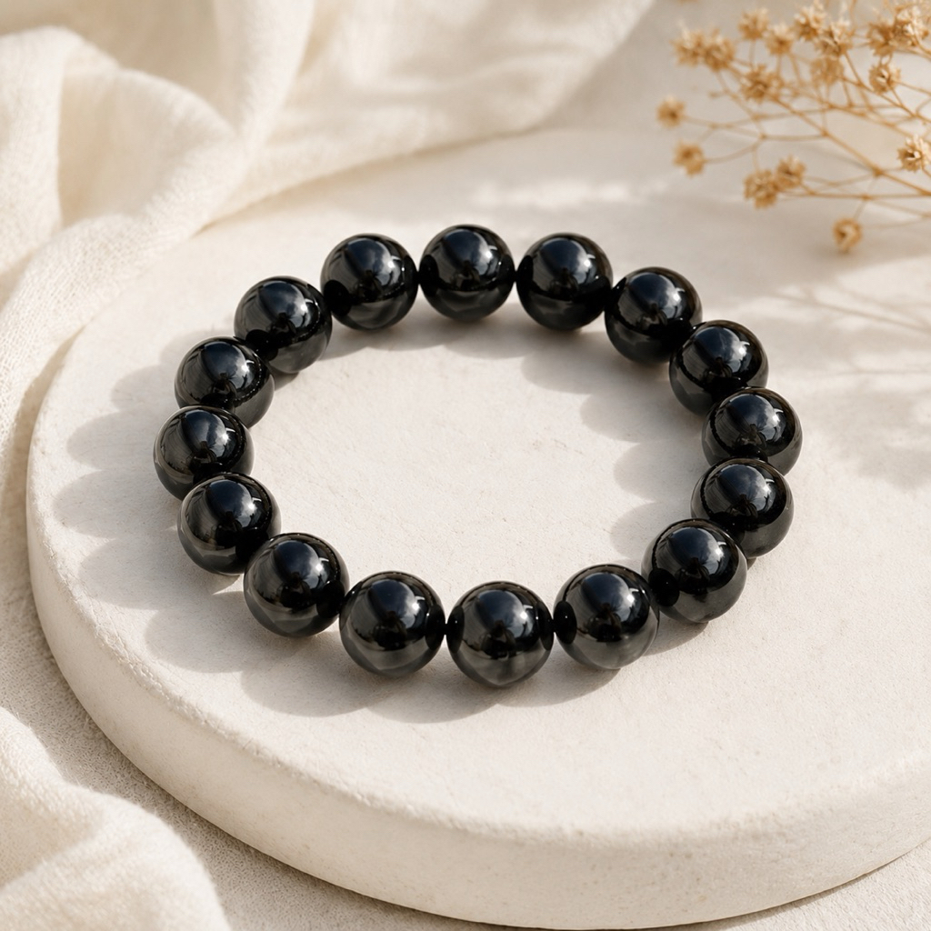 กำไลนิลดำแท้ Black Onyx เสริมพลัง ปกป้องพลังลบ ใส่แล้วปัง