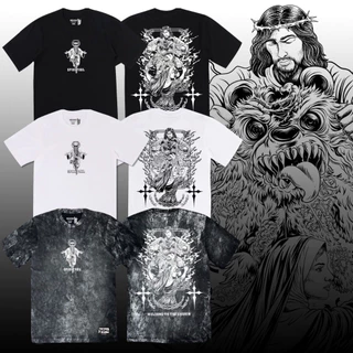 𝗕𝗘𝗛𝗜𝗡𝗗 เสื้อยืด “ WELCOME TO THE SHADOW “ แขนสั้น แขนยาว แนวสตรีท Oversize เสื้อยืดชาย หญิง