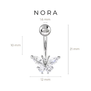 Jewelry แหวนสะดือ ปุ่มท้องแหวน สเตนเลส ผีเสื้อ ใกล้ชิด เจาะสะดือ เครื่องประดับหน้าท้อง NR260909