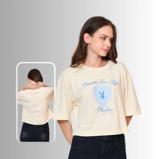 PLAYBOY 06PB เสื้อCRO เสื้อผ้าผู้หญิง/เสื้อ/เสื้อยืดสีขาว รุ่น P1WT265TF021WH P1WT265TF037CR P1WT265TF038GY