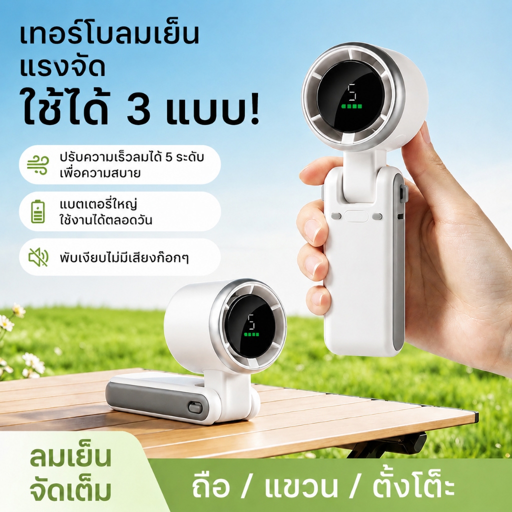 【Flash Sale】มินิแฟนพับได้ 5 ระดับ พัดลมพกพา Type-C พัดลมแคมป์ปิ้ง อึดทนนาน จอLED 3in1 สาวช้อปปิ้ง ไอเท็มเด็ดนักเรียน