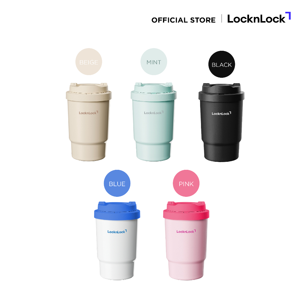LocknLock แก้วกาแฟเก็บอุณหภูมิเคลือบเซรามิก Coffee Ceramic Tumbler ความจุ 400ml. รุ่น LHC3340