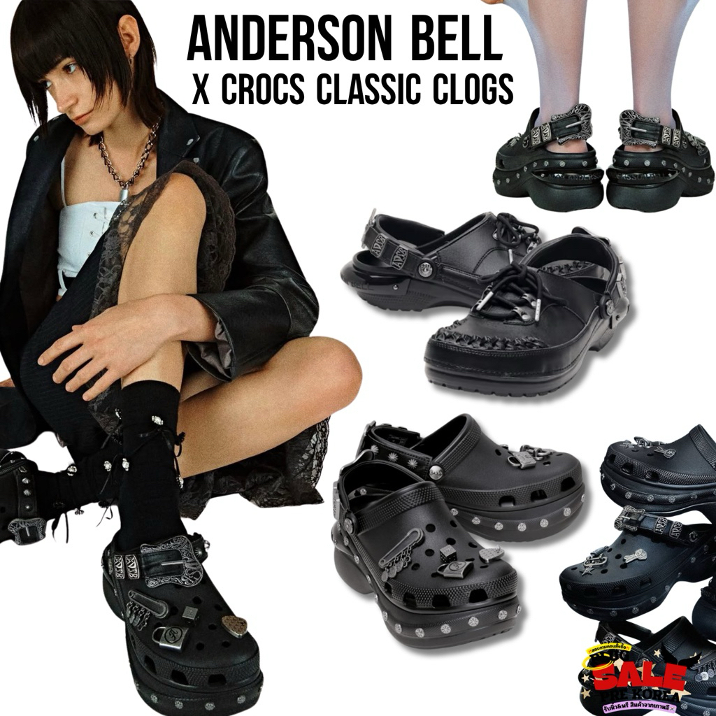 [🇰🇷Preorder สอบถามก่อนสั่งซื้อ] รองเท้าแตะแบบสวม รองเท้าแตะเสริมส้น Anderson Bell x Crocs Classic Cl
