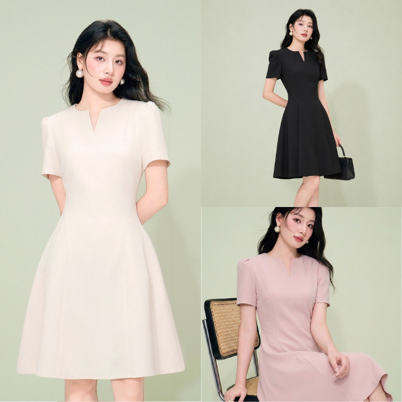 NEW💥 เดรสผู้หญิง ดีไซน์หรูหรา เข้ารูป สง่างาม ให้ลุคเรียบร้อย ใส่ออกงาน เดรสสาวอวบ สินค้าใหม่ส่งจากไทย (S-6XL)🚗🎁
