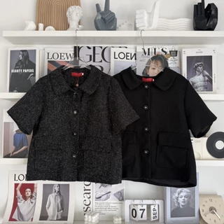 Lawyer Store [ 5321630 ] เสื้อคอปกแขนสั้น กระเป๋าคู่ แต่งกระดุม ซับในทั้งตัว งานพรีเมี่ยม สไตล์สูท เสื้อทวิต สวมใส่สบาย