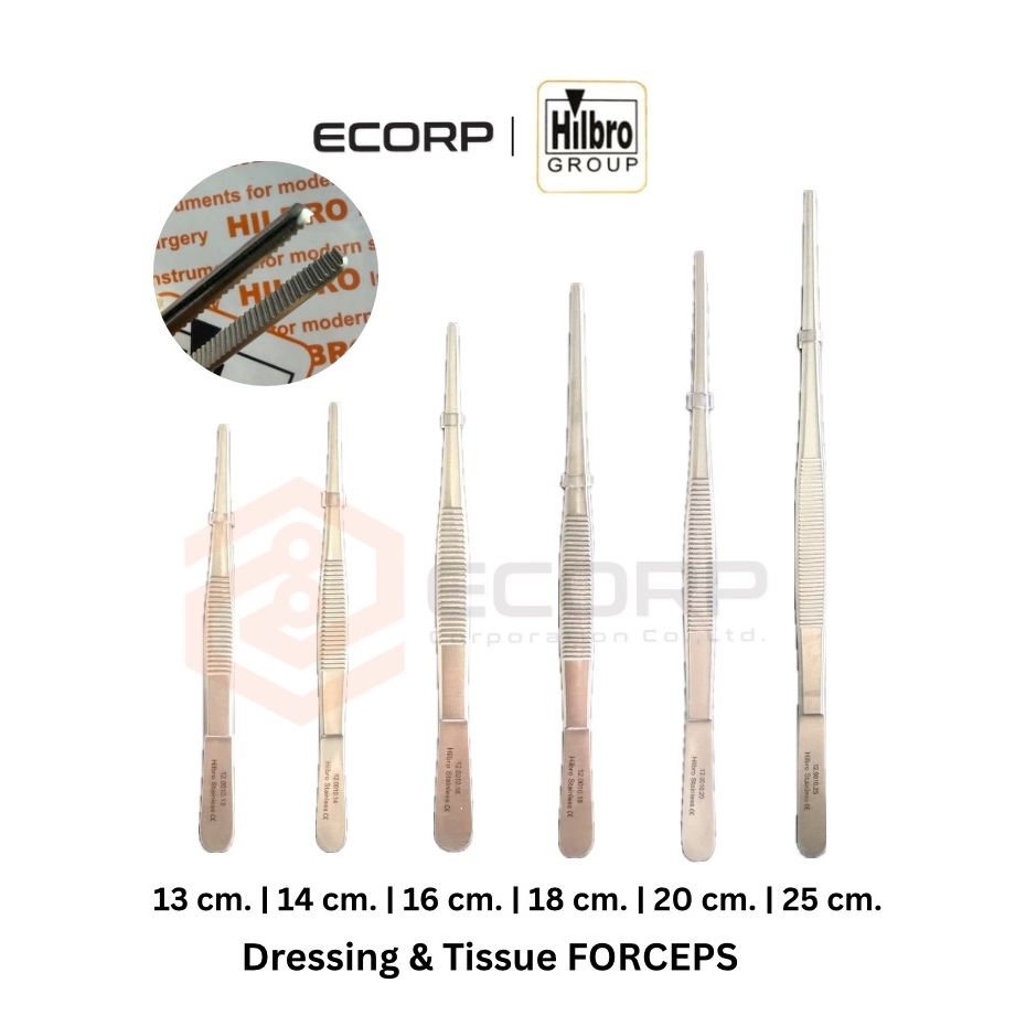 Hilbro Dressing & Tissue Forceps คีมคีบสแตนเลส เกรดทางการแพทย์ Medical Grade