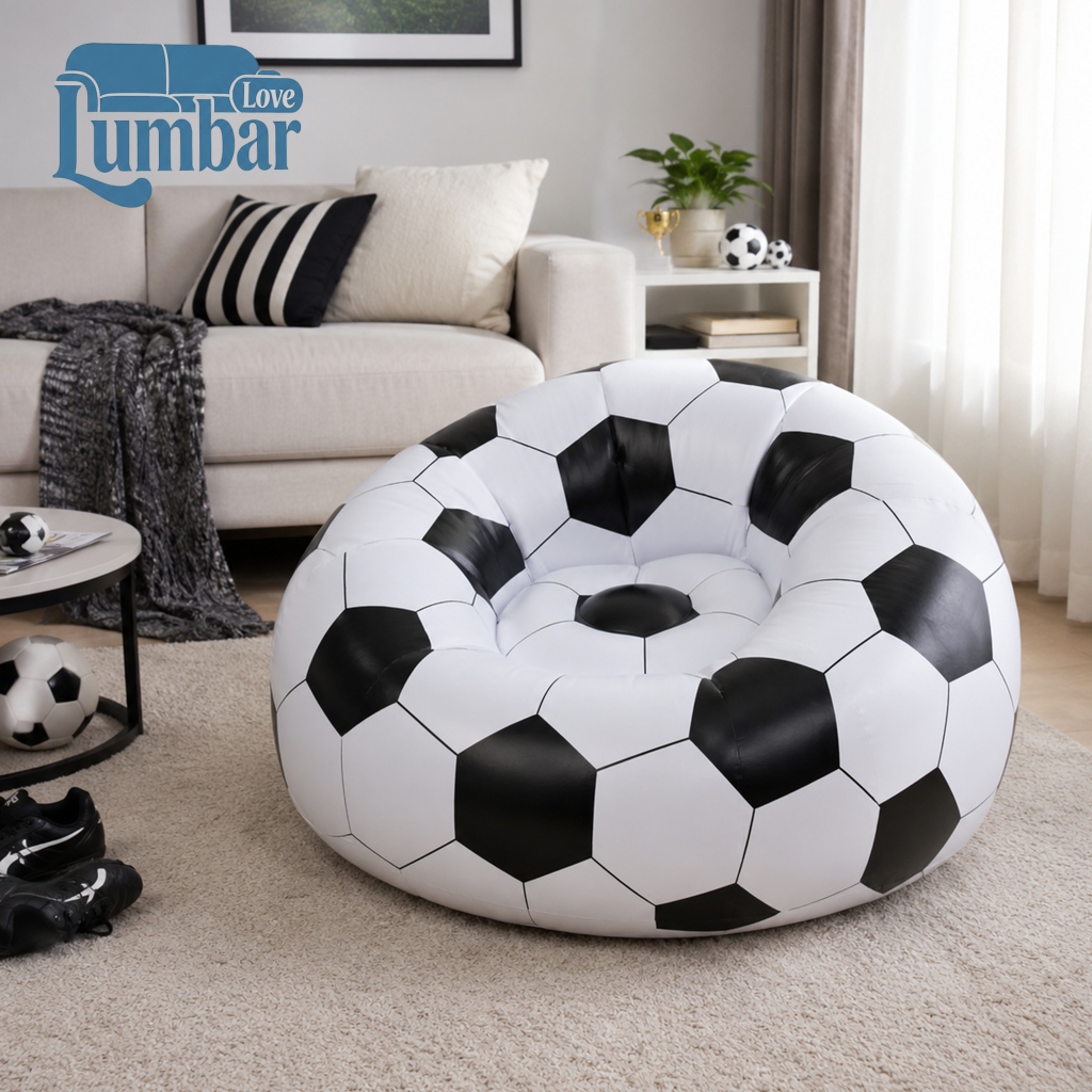 โซฟาเป่าลม โซฟาเป่าลมมินิ เก้าอี้เป่าลมมินิ วัสดุ PVC ฟรีปั้มลม ของแต่งบ้าน ดูการแข่งขันฟุตบอล