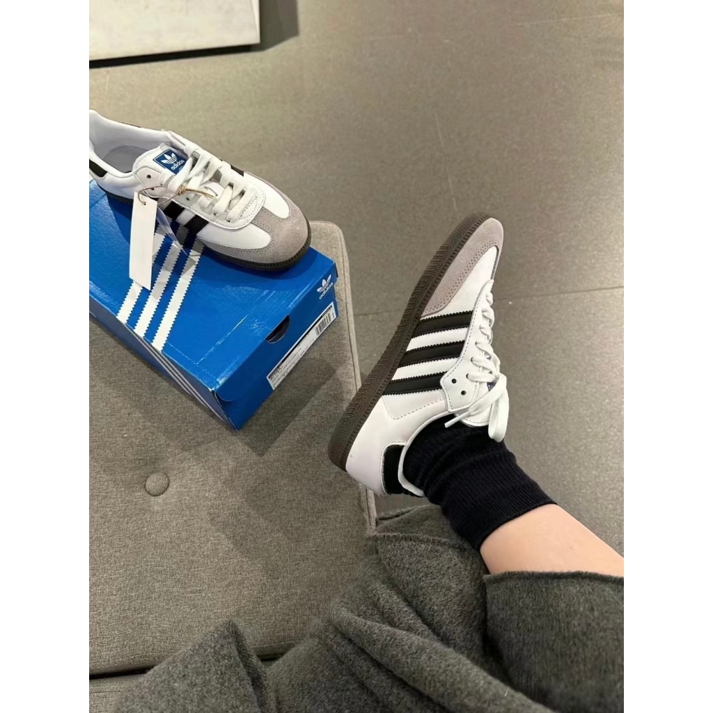✅แท้ สแกนคิวอาร์โค้ด AD Samba OG White รองเท้ากีฬาสำหรับผู้ชายและผู้หญิง รองเท้าลำลอง