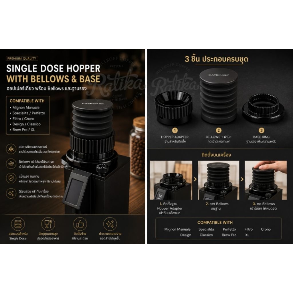 Ratika | ยางตบไล่ผงกาแฟ สำหรับ เครื่องบด Blowing Champer for Grinder ยางตบผงกาแฟ ใช้กับเครื่องบดได้หลายรุ่น