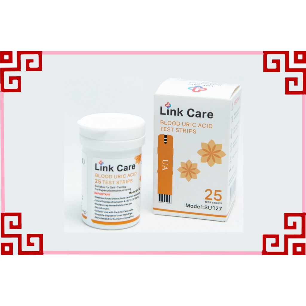 Link Care เครื่อง 4-in-1 แผ่นตรวจกรดยูริค (25 ชิ้น)