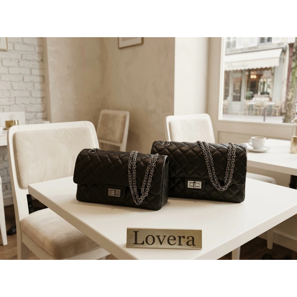 CC classic bag 10" และ11" หนังแกะ ลายตาราง แบรนด์Lovera