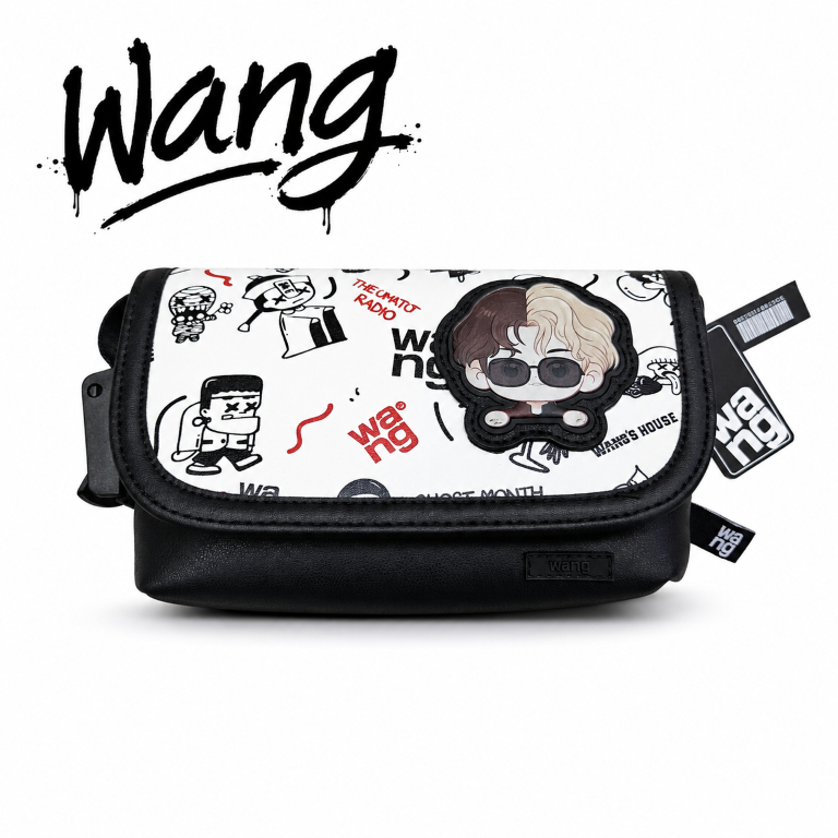 Wang กระเป๋าสะพายข้างลายการ์ตูน สไตล์สตรีท คิ้วท์ เท่ ใส่ได้ทุกวัน Unisex