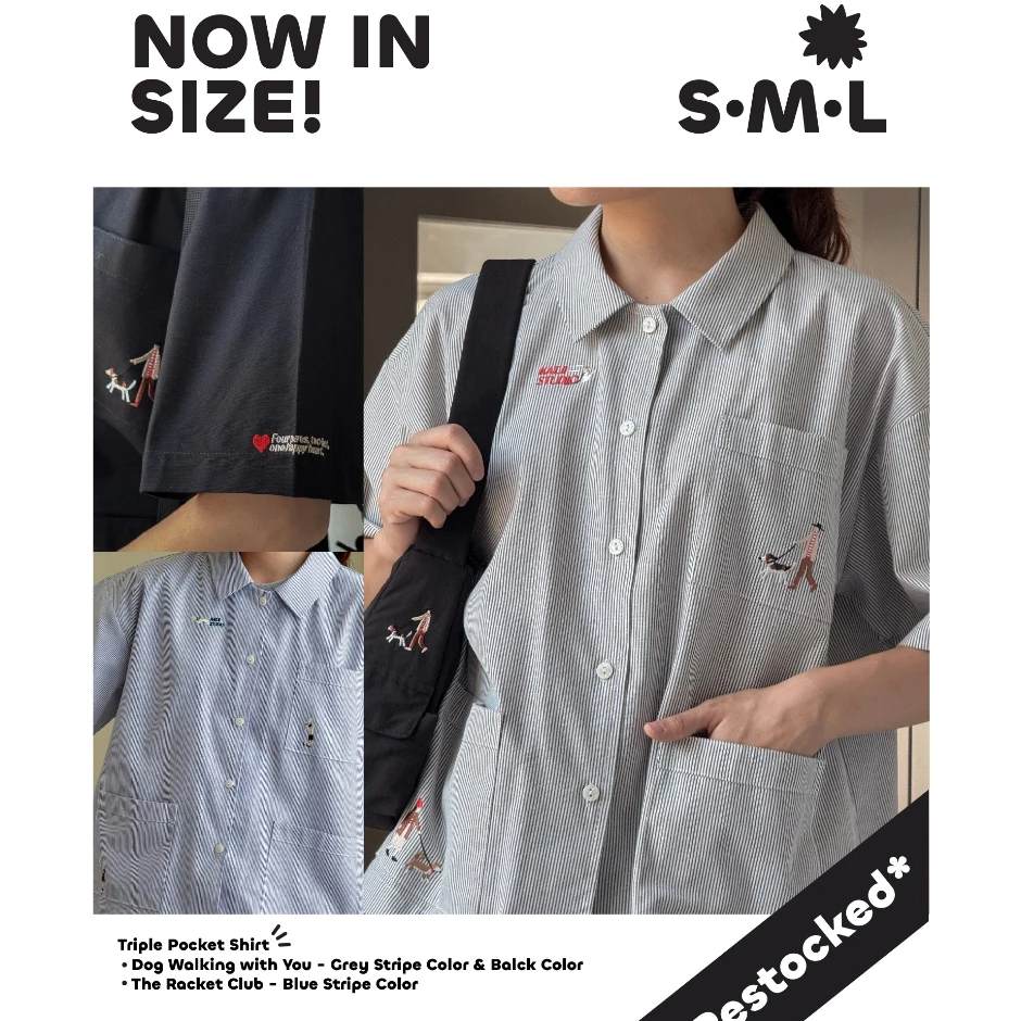 katji / พร้อมส่ง Triple Pocket Shirt size S M L