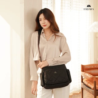 Hadara Moment Series No.32 กระเป๋าสะพาย ผ้า Deluxe Nylon 20 ช่องจัดเก็บ ใส่ IPad mini ได้