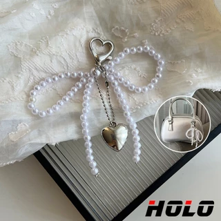 HOLO พวงกุญแจ เกาหลี ไข่มุก ผีเสื้อ ปม จี้หัวใจรัก เหมาะสำหรับตกแต่งและจับคู่ กระเป๋าและกระเป๋าเงิน