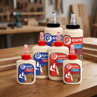 กาวไม้ พรีเมี่ยม Gluetec (แดง) สำหรับงานภายใน เนื้อเนียน ยึดเกาะแน่น โรงงานมาตรฐานส่งออก
