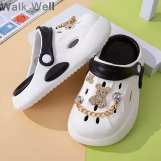 🐻WALK WELLส่งด่วน! รองเท้าโครกเด็กฤดูร้อน สีมาคารอน กันลื่น กันน้ำ ปลอดภัย สวมใส่สบาย เด็กชอบ💖