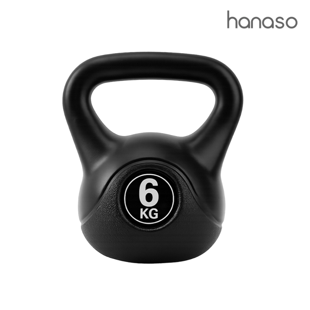 Hanaso เคทเทิลเบลฟิตเนส Kettlebell ดัมเบลหูหิ้ว ลูกยกน้ำหนัก วัสดุแบบนุ่ม ขนาด 2/4/6 Kg ที่จับกันลื่น